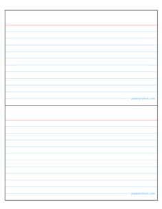 two lined paper sheets with red lines on the bottom and one line in the middle