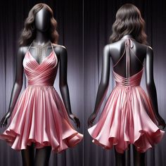 Item Details ： Product Number : C2604 Fabric:Silk Satin Silhouette: A line Sleeves：Sleeveless Back Style: Lace Up Satin Homecoming Dresses, Designs Clothes, Hot Prom Dress, Dreamy Gowns, Pink Satin Dress, Satin Homecoming Dress, Birthday Outfits, Denim Skirt Women, Futuristic Fashion