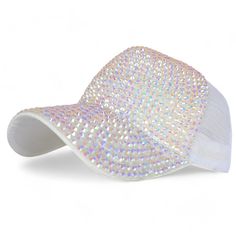 Add a touch of glamour to your casual style with this Alilang Sparkling Rhinestone Mesh Baseball Cap. Covered in dazzling rhinestones, this cap catches the light and brings a fun, eye-catching flair to any outfit. The breathable mesh back ensures comfort, while the adjustable fit makes it perfect for all-day wear. Whether you're out for a casual day or looking to make a statement, this cap will instantly elevate your look. Ideal for adding some sparkle to your wardrobe! Scarf Hat, Baseball Cap, Casual Style, Apparel Accessories, Sparkle, Mesh, Baseball, Wardrobe, How To Wear