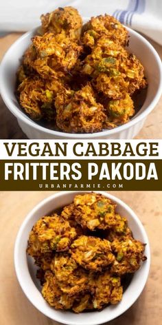 Perfect for your Game Day menu or a party spread! These Vegan Cabbage Fritters Pakoda are packed with crispy cabbage, red onions, and jalapeños. A versatile addition to your New Year or Super Bowl party food ideas, with instructions for pan-frying, baking, or air-frying! Cabbage Fritters, Crispy Cabbage, Vegan Cabbage