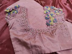 3d Blouse Designs, 3d Work Embroidery Blouse, Long Sleeve Blouse Designs, Ruffle Blouse Designs, Blouse Designs Saree, Latest Blouse Neck Designs, Maggam Designs