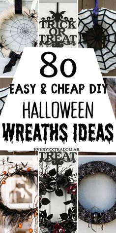 easy and cheap diy halloween wreaths that you can make in less than 30 minutes