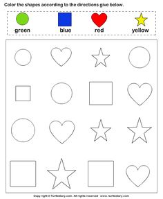 a worksheet with different shapes and colors to help kids learn how to draw