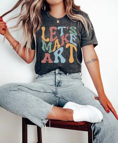 Lets Make Art, Art Teacher Shirt, Gift for Art Teacher, Art Teacher Tshirt, Art Teacher Gift, Art Teacher Tee, Art Shirt, Custom Art Teacher - Etsy Teacher Art, Art Teacher Gifts, Let's Make Art, Art Shirt, Teacher Tees, Gift Art, Tshirt Art, Teacher Tshirts, Art Shirts