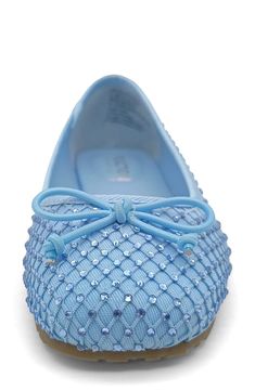 Sparkling embellishments add a dose of glam to the mesh upper of a poised ballet flat set on a cushioned footbed and durable rubber sole. Cushioned footbed Textile upper/synthetic lining/rubber sole Imported Womens Ballet Flats, Kenneth Cole Reaction, Ballet Flat, Kenneth Cole, Ballet Flats, Nordstrom Rack, Blue Sky, Rubber Sole, Embellishments