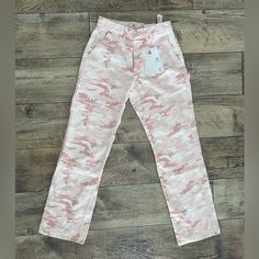 Stradivarius Pink Camo Wide Leg Cargo Pants. Nwt. Size 6. A Few Small Pen Marks. Cargo Stradivarius, Pink Camo Pants, Wide Leg Cargo Pants, Stradivarius Jeans, Blue Flare Jeans, Camo Jeans, Tie Dye Jeans, Distressed Mom Jeans, High Waisted Flare Jeans