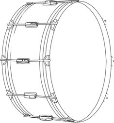 a drawing of the front and side of a snarel with two strings attached