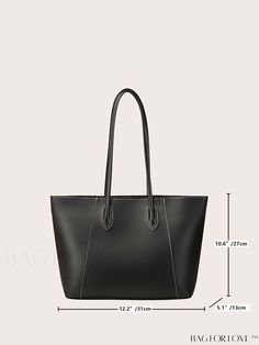 BagForLove - Classic and Sleek Black Shoulder Tote Bag Product Description Color Black Strap Type Double Handle Style Elegant Bag Size Medium Pattern Type Plain Type Shoulder Tote Bag Material PU Leather Coating 100% Polyurethane Composition 100% Polyurethane Size Chart INCH CM Bag Length Bag Width Bag Height Handle Height Strap Length 14.6 inch 5.1 inch 9.8 inch 9.8 inch 19.7 inch Bag Length Bag Width Bag Height Handle Height Strap Length 37 cm 13 cm 25 cm 25 cm 50 cm Details Pictures Similar P Casual Black Handheld Shoulder Bag, Black Casual Handheld Shoulder Bag, Classic Black Shoulder Bag With Zipper Closure, Classic Black Shoulder Bag With Zipper, Classic Black Faux Leather Shoulder Bag, Black Faux Leather Casual Satchel, Casual Black Faux Leather Satchel, Casual Black Handheld Bucket Bag, Solid Color Leather Bag For Errands