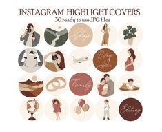 the instagram highlight covers are designed to look like people