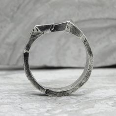 Project50g | Cascade ring- asymmetrical brutalist signet ring with solid silver texture – project50g Brutalist Style Open Ring Jewelry, Brutalist Hand Cast Open Ring, Brutalist Oxidized Open Ring, Unique Hand Forged Signet Ring, Minimalist Hand Cast Promise Ring, Modernist Hand Cast Sterling Silver Rings, Silver Brutalist Hammered Ring, Modern Sterling Silver Rings With Oxidized Finish, Brutalist Hammered Silver Ring