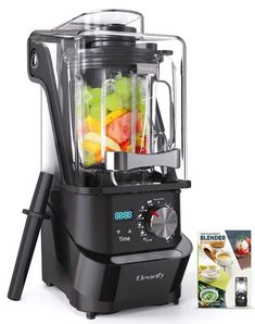 the blender is full of fruits and vegetables