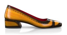 Women`s Luxury Block Heel Shoes are handcrafted by individual order. Upper material is made by premium leather. Insole and lining materials - leather. Your new shoes will be handcrafted especially for you and delivered for free to your home or office in 1-2 weeks. Included option for free return and remake if the shoes do not fit.Only now all this is available at an exclusive price of $249.00.Proceed with you order now. Womens Leather Shoes, Luxury Heels, Block Heel Shoes, Leather Shoes Woman, Heel Shoes, Yellow Orange, Womens Heels, Low Heels, New Shoes