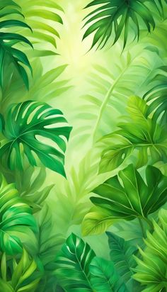 Tropical Leaves Green Cute Aesthetic Background Illustration, Phone wallpaper (iPhone, Android) - Click to download 50+ similar high-resolution images and ideas for free (personal and commercial license)! Aesthetic Background Illustration, Tablet Aesthetic, Cute Aesthetic Background, Tropical Prints Pattern, Wallpaper Plant, Phone Wallpaper Iphone