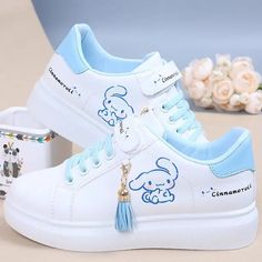 Treat your little one to these adorable Cinnamoroll Children Shoes. Designed with a heart motif and cute Cinnamoroll character, these sneakers are sure to delight your child. The soft bottom provides comfort and the anti-slip feature ensures their safety while wearing them. Perfect for a gift that is both practical and playful. Feature: BreathableGender: UnisexTheme: Movie & TVItem Type: Cosplay ShoesCertification: CE Anime My Melody, Kawaii Kuromi, Girls Heart, Kuromi Cinnamoroll, Heart Themed, Cute Sneakers, Anime Child, Children Shoes, Slipper Socks