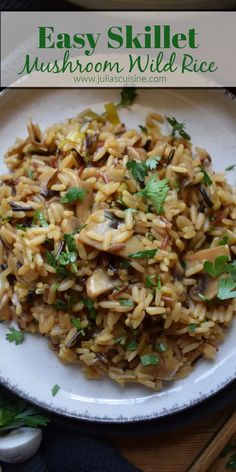 Easy Skillet Mushroom Wild Rice Uncle Bens Wild Rice Original Recipe, Creamy Mushroom Wild Rice, Wild Rice And Mushroom Recipes, Mushrooms And Peas Side Dish, Greek Wild Rice, Wild Rice And Beans, Mushroom And Wild Rice Bowl, Mushrooms And Wild Rice, Recipes With Wild Rice Healthy