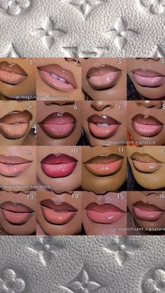 Afro Makeup Looks, Different Types Of Makeup Looks, Good Lip Combos, Types Of Makeup Styles, Lip Combos For Black Women, Types Of Lips, Lip Ideas, Make Up Tut