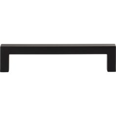 a black cabinet handle on a white background