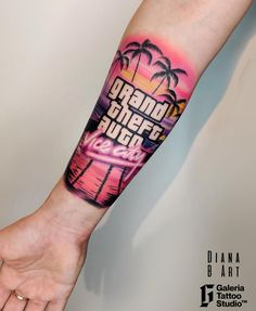 Gta Tattoo, Bialystok Poland, Tattoo Gangster, Casino Tattoo, Gang Tattoos, Gamer Tattoos, Tattoo Culture, Pink Tattoo, City Tattoo