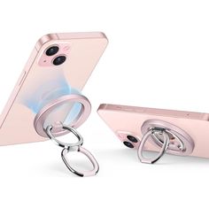 an image of a cell phone holder attached to the back of a smartphone with a ring on it