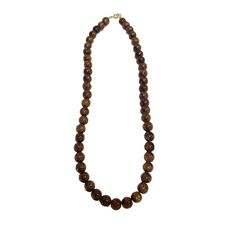 Hawaiian Koa Wood Necklace | 8mm Beads Classic Necklace With Large Beads For Gift, Classic Single Strand Beaded Necklace, Classic Adjustable Single Strand Beaded Necklace, Brown Single Strand Necklace With Round Beads, Classic Beaded Necklaces With 8mm Round Beads, Classic Beaded Necklace With Large Beads, Classic Adjustable Necklace With 8mm Beads, Brown Necklace With Round Beads And Lobster Clasp, Classic Necklace With 8mm Beads For Gift