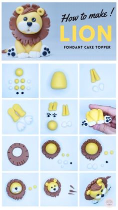 how to make a lion fondant cake topper for your child's birthday