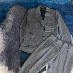 Gucci Gray Pinstripe Men’s Suit. European Size 40. Great Condition. Gucci Suit, Men’s Suits, Gucci Men, Blazer Suit, Mens Suits, Gucci, Grey, Color