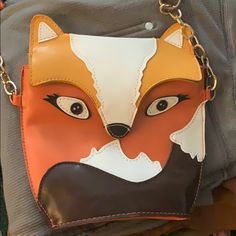 This Is A Cute But Small Fox Purse. It Has A Small Pen Stain On The Back, Not Noticeable When You’re Wearing It! Practically Brand New. Fox Purse, Pen Stain, Small Pen, Mini Bags, Orange White, Olaf The Snowman, Color Orange, Mini Bag, Fox