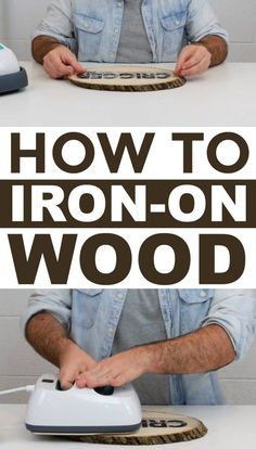 a man is using an iron on wood