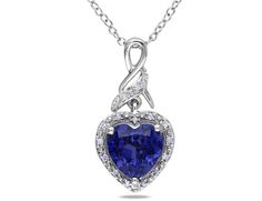 This captivating 2.00 carat (ctw) sapphire and diamond necklace is a symbol of eternal love. A blue sapphire heart shines at the center and is charmingly adorned with an infinity design of sterling silver and diamond gems. eBay Templates by OCDesignsOnline home Contact Us View All Items Feedback Menu Categories Rings Engagement Rings Bands Necklaces Earrings Solitaire Earrings Bracelets Heart Jewelry Silver Jewerly Newsletter Add Gem & Harmonyto your Favorites and receive Our e-mail newsletters Elegant Blue Heart Necklace For Valentine's Day, Formal Sapphire Heart Necklace, Elegant Blue Heart Necklace, Blue Heart Cut Necklace For Formal Occasions, Blue Heart-shaped Necklace For Formal Occasions, Elegant Blue Heart Necklace For Wedding, Formal Blue Heart Pendant Necklace, Blue Heart Pendant Necklace For Formal Occasions, Fine Jewelry Blue Heart Necklace