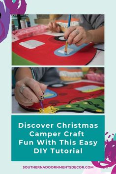 two pictures with the words discovery christmas camper craft fun with this easy diy