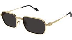 Cartier Core Range sunglasses model CT0463S rectangle metal frame color code 001 smooth golden finish with gold temple and grey lens. Luxury Gold Square Frame Aviator Sunglasses, Gold Cartier Sunglasses With Gradient Lenses, Cartier Gold Tinted Sunglasses, Luxury Gold Sunglasses With Metal Frame, Gold Square Frame Metal Sunglasses, Shapes Images, Sunglasses Model, Brown Handbag, Sunglasses & Glasses