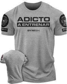 Adicto a entrenar Workout Gym T-Shirt Funny Gym Shirt for Men Camiseta de gimnasio de entrenamiento T-Shirt Heather Grey with Sleeve Design T-Shirt GYMISH LIFESTYLE Sweat Resistant Athletic Fit T-shirt For Workout, Athletic Heather Short Sleeve T-shirt For Training, Athletic Heather Moisture-wicking T-shirt For Gym, Gray Athletic Fit T-shirt For Training, Breathable Athletic Fit T-shirt For Gym, Functional Athletic Heather T-shirt For Sports, Athletic Heather Functional Workout T-shirt, Athletic Heather Functional T-shirt For Workout, Functional Athletic Heather T-shirt For Workout