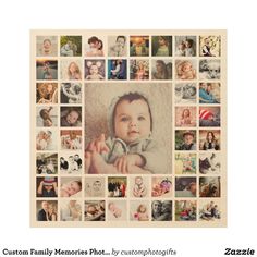 a collage of photos with baby's names and pictures on them, all arranged in the shape of a heart