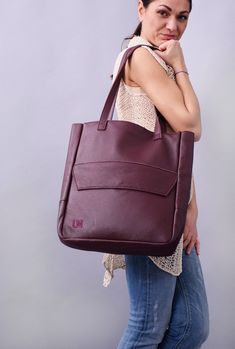 New,Red Wine bag,Genuine leather bag,burgundy bag, Large tote bag,Large tote, Leather tote, Tote bag, Hight quality bag,leather purse,B003RW Hight quality Italian Leather bag. Width - 40cm/15,7'' Height - 43cm/16,9'' Zipper closure Two outside pockets , one with zipper closure, one with magnetic closure. If you have any questions, please do not hesitate to contact me. Burgundy Satchel Shoulder Bag For On-the-go, Burgundy Tote Bag For Travel, Burgundy Tote Bags For On-the-go, Modern Burgundy Travel Bags, Burgundy Bag With Removable Pouch For On-the-go, Modern Burgundy Bag With Top Carry Handle, Burgundy Satchel With Double Handle, Burgundy Double Handle Satchel With Handle Drop, Modern Burgundy Bag With Double Handle