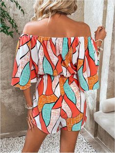 This tropical off shoulder shorts romper is perfect for your next vacation or summer outing. The playful off shoulder design adds a touch of flirtiness, while the shorts provide comfort and mobility. The tropical print adds a fun and vibrant pop of color. Get ready to turn heads with this must-have piece! 100% Polyester Hand wash/ Machine wash Brand Size Dress Bust Waist Hip XS 0-2 31-32.5'' 23-24'' 31-34" S 4--6 33-35'' 25-26'' 35-37" M 8--10 35-36'' 27-28'' 38-39" L 12--14 38-40'' 29-31'' 40-42" XL 14-16 40-42'' 33.5-36'' 44-46" 2XL 18-20 42-44'' 37-40'' 47-50" 3XL 22-24 44-46'' 41-46'' 51-55" 4XL 26-28 46-48'' 47-50'' 56-60" Off Shoulder Design, Tropical Orange, Shorts Romper, Winter Knit Hats, Black Off Shoulder, Sleeved Romper, Shoulder Design, Short Rompers, Winter Knits