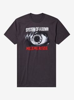 Time to rep System of a Down's Mesmerize (2005) album. This tee shows the album title and band name  with an eyeball made to look like a clock.100% cottonWash cold; dry lowImportedListed in men'sunisex sizes Clock Eye, Metal Band Shirts, T Shirt Time, System Of A Down, Music Tees, I Cool, Band Shirts, The Album, Mens Graphic Tee