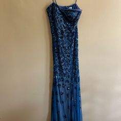 Cach Women’s Dress | Color: Navy | Size: 4 | Formal Dress Gown | Strapless Sequin | Great Condition Blue Strapless Dress With Sequins For Evening, Blue Strapless Floor-length Party Dress, Blue Strapless Maxi Dress For Party, Fitted Blue Strapless Dress For Evening, Blue Strapless Floor-length Dress For Formal Occasions, Blue Strapless Floor-length Dress For Gala, Blue Floor-length Strapless Dress For Formal Occasions, Blue Floor-length Strapless Dress For Gala, Blue Floor-length Strapless Formal Dress