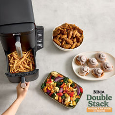 the ninja double stack is ready to be used as a snack dispenser