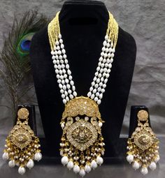 Sabyasachi inspired mother of pearls jaipuri Kundan long necklace/mala set. Gold plated. Genuine mother of pearls with semi precious beads and pearls. If have any queries please ask. Luxury Long Kundan Necklace For Gift, Kundan Long Necklace, Wedding Necklaces, Precious Beads, Semi Precious Beads, Wedding Jewellery Necklace, Bridal Gold Jewellery, Mother Pearl, Gold Jewellery