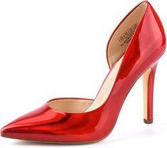 These Classic 4 Inch Stiletto Fashion Heel Pumps offer a timeless and sophisticated design that exudes confidence and style. With a 4 inch stiletto heel, they provide a flattering lift and elongated look to the legs. A must-have addition to any fashion-forward wardrobe. 4in stilettos are the perfect ladies accessory to instantly up your style game, adding a classy, sassy and cute touch to any office, wedding, formal event or party outfit Red Sleek Heels With Sculpted Heel, Sleek Red Heels With Sculpted Heel, Sleek Party Heels With Red Sole, Red Party Court Shoes With Reinforced Heel, Red Sleek Heels For Evening, Sleek Red Heels For Evening, Sleek Red Pointed Toe Heels, Glamorous Red Sole Heels For Formal Occasions, Glamorous Red Heels With 4-inch Heel