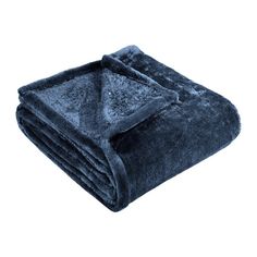 a blue blanket folded on top of each other