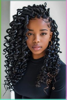 Easy and cute braided hairstyle for the summer. Crochet Braids Hairstyles Curls, Treat Dandruff, Crochet Hair Styles Freetress, Party Make-up, Curly Crochet Hair Styles, Cute Braided Hairstyles, Braided Cornrow Hairstyles, Pelo Afro, Twist Braid Hairstyles