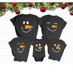 Christmas Snowman Emotions Matching Family T-shirts Christmas Shirts Vinyl, Homemade Shirts, Christmas Shirts Family, Comfy Pajama, Girl Mom Shirt, Matching Family T Shirts, Snowman Shirt, Family Matching Christmas, Christmas Shirts For Kids