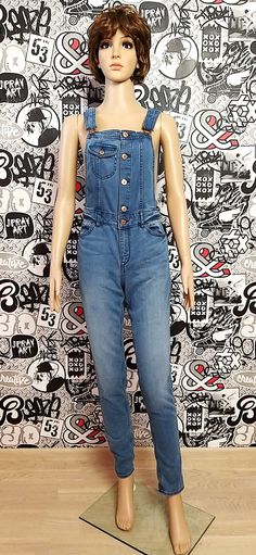 "Denim jumpsuit jean jumpsuit Denim Overall vintage womens overall pants jean overalls Retro overalls Bib Overall S-M grunge overalls Bib Dungarees 75 % cotton height of the woman in the photo - 180 cm Please refer to photos for details of condition. Condition: very good vintage Measurements: Inseam : 80 cm/31.5\" Length: 143 cm + ( be regulated ) /56.30\"+ Hips- 88 cm/ 34.6\" Waist 76 cm/ 30\" Tag Size: EUR38 US8 CA8 note The color on the pictures may vary due to monitor settings and light refl Casual Dark Wash Bib Front Overalls, Utility Washed Overalls Jumpsuit, Utility Style High Rise Medium Wash Overalls, Utility High Rise Medium Wash Overalls, Medium Wash Denim Jumpsuits And Rompers With Bib Front, Medium Wash Denim Bib Front Jumpsuits And Rompers, Denim Overalls Jumpsuit In Medium Wash, Denim Bib Front Jumpsuits And Rompers In Medium Wash, Casual Medium Wash Full-length Jumpsuits And Rompers