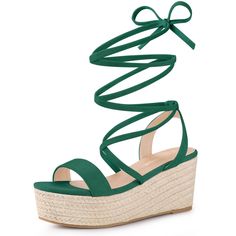 A supple suede finish and adjustable slingback strap distinguish an espadrille-inspired sandal that is lifted by a jute-wrapped platform and block heel. The well-cushioned footbed provides endless support and comfort in this stylish, strappy sandal, which is also adorned with a jute-wrapped wedge and finished with a non-slip sole. Pair it with a skirt or jeans to make your summer outfit more colorful and eye-catching. Adjustable Slingback Wedge Sandals For Vacation, Spring Platform Slingback Espadrilles, Summer Platform Slingback Espadrilles, Spring Slingback Platform Espadrilles, Adjustable Strappy Platform Wedge Sandals, Spring Strappy Wedge Sandals With Cushioned Footbed, Green Cushioned Wedge Sandals For Summer, Spring Adjustable Slingback Wedge Sandals, Adjustable Slingback Wedge Sandals For Spring