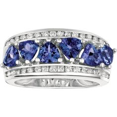 Royal 14K White Gold Tanzanite & Diamond Trillion Ring - 2.37 Carat Total Gem Weight Brilliant Cut Tanzanite Diamond Ring For Anniversary, Trillion Cut Tanzanite Ring For Anniversary, Tanzanite Trillion Cut Ring For Anniversary, Classic Tanzanite Diamond Ring For Promise, Formal Tanzanite Birthstone Ring In Fine Jewelry Style, Tanzanite Diamond Ring For Anniversary, Formal Tanzanite Birthstone Ring Fine Jewelry, Formal Tanzanite Birthstone Ring With Accent Stones, Formal Sapphire Ring With Heart Cut And Accent Stones