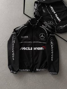 F1 Jacket, F1 Mercedes, Vintage Racing Jacket, Racer Jackets, Pinterest Wardrobe, Racing Jackets, Team Jackets, Concept Clothing, Guys Clothing Styles