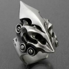 made by GLAM SCALE mechanical cyber shell armor silver ring made in JAPAN if you want other ring gauge please contact us. Futuristic Jewelry, Mens Bracelets, Sports Jewelry, Motor Sport, Silver Work, Skull Ring, Ring Photos, Types Of Rings, Silver Band