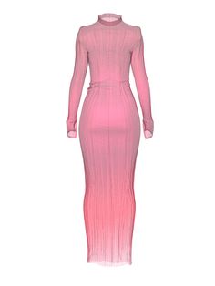 Maxi dress with a turtleneck. THIS IS A DIGITAL ITEM, IT ONLY EXISTS DIGITALLY AND WILL BE APPLIED TO YOUR PHOTO(s). Color: pink. Material: digital knit. Digital clothes fit all sizes. About the drop: “Elle” is a collection of digital pieces: shining, different, in some ways identical, in some ways unique and unrepeatable. It is a collection that is created from two capsules — dresses and corsets. At the same time visually divided into 3 silhouette lines: corsets, voluminous dresses, sheath dres Winter Fitted Pink Dresses, Pink Bodycon Dress For Winter, Pink Long Sleeve Ribbed Dress, Pink Ribbed Long Sleeve Dress, Long Sleeve Ribbed Pink Dress, Long Pink Dress For Winter, Long Pink Dresses For Winter, Long Pink Winter Dresses, Pink Long Sleeve Bodycon Dress