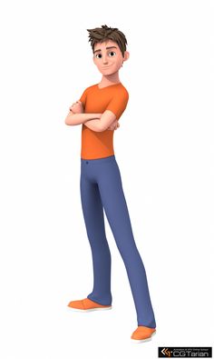 a cartoon character is standing with his arms crossed